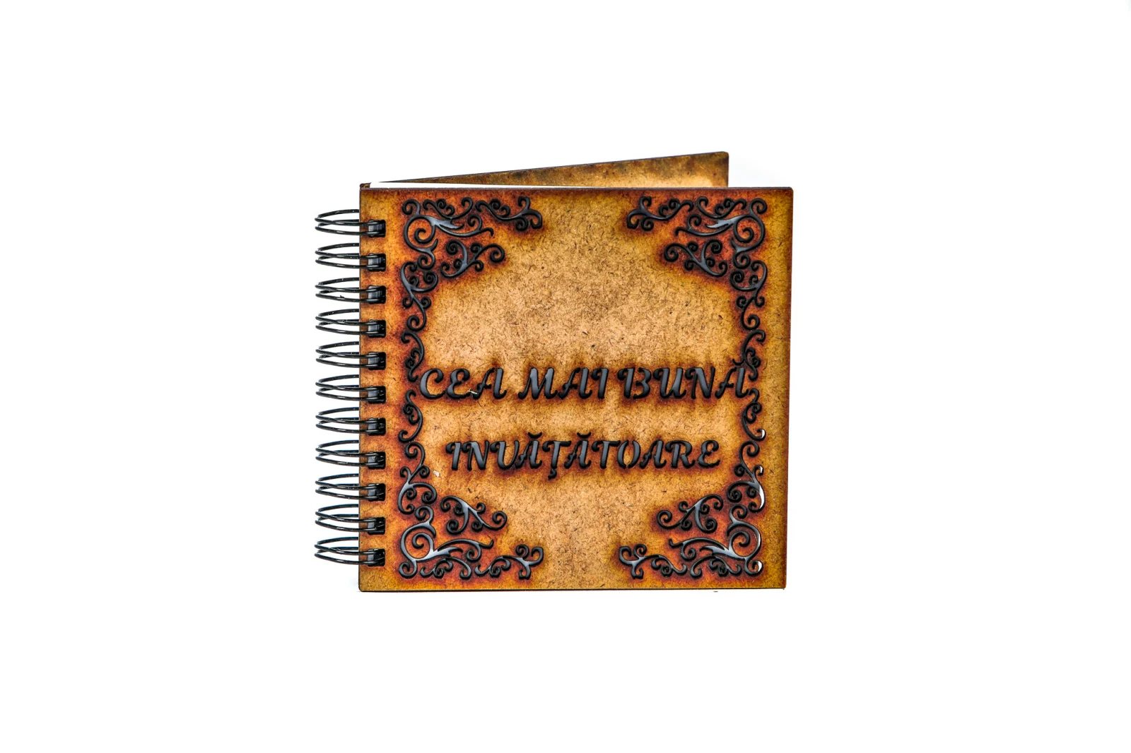 Noutăți Librăria Compas - Agenda personalizata din lemn Cea mai buna invatatoare 10 x 10 cm
