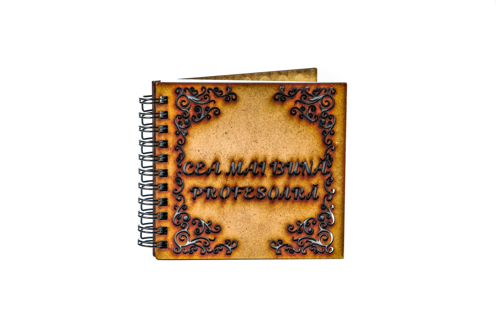 Planificare și agende - Agenda personalizata din lemn Cea mai buna profesoara 10 x 10 cm