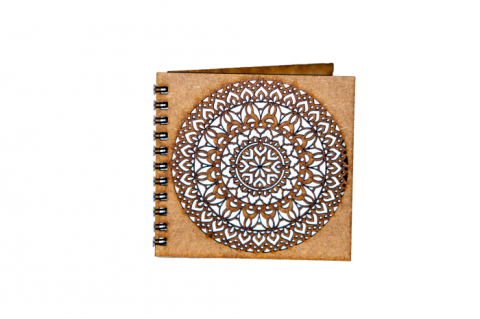 Noutăți Librăria Compas - Agenda 10x10 cm personalizata din lemn Mandala circulara