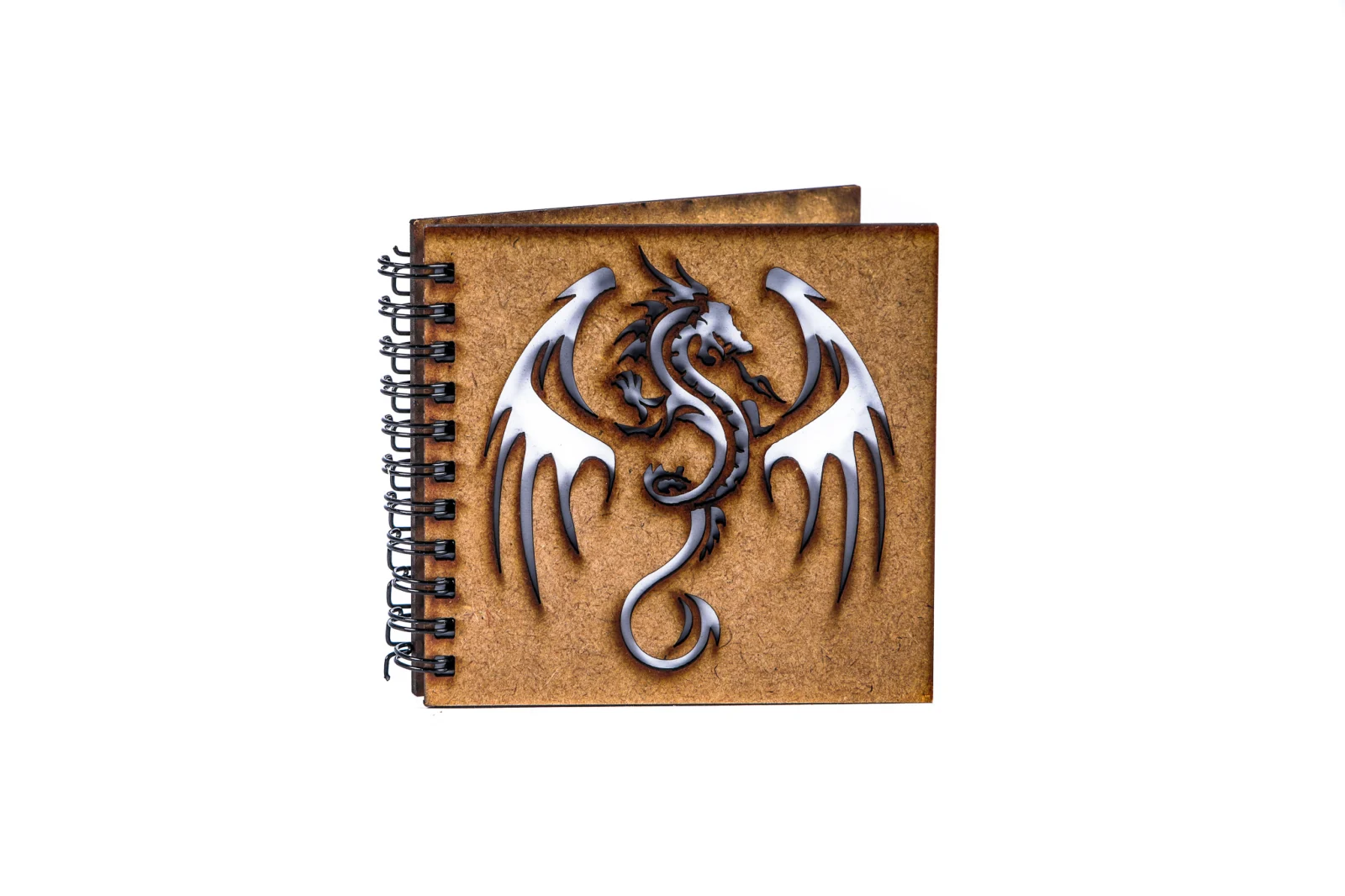 Noutăți Librăria Compas - Agenda personalizata din lemn cu un dragon 10 x 10 cm