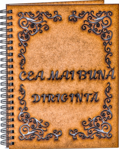 Planificare și agende - Agenda A5 personalizata din lemn Cea mai buna diriginta
