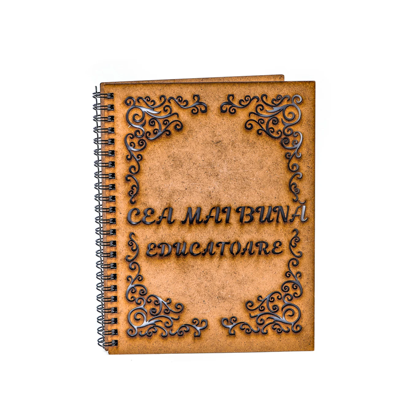 Noutăți Librăria Compas - Agenda A5 personalizata din lemn Cea mai buna educatoare!