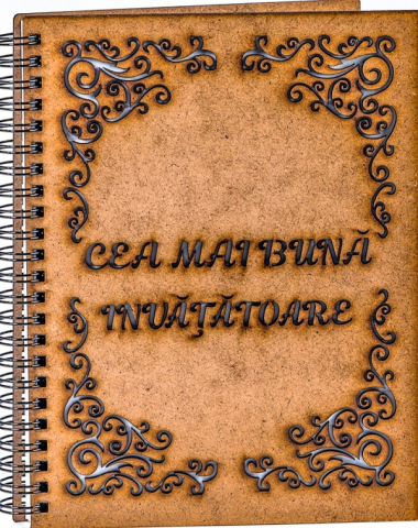 Noutăți Librăria Compas - Agenda A5 personalizata din lemn Cea mai buna invatatoare