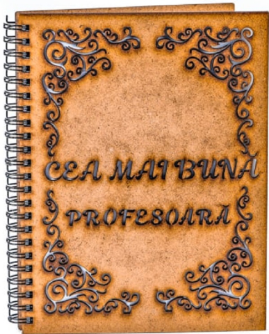 Noutăți Librăria Compas - Agenda A5 personalizata din lemn Cea mai buna profesoara