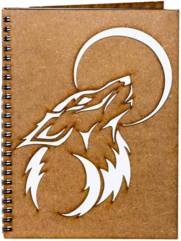 Noutăți Librăria Compas - Agenda A5 personalizata din lemn Lup