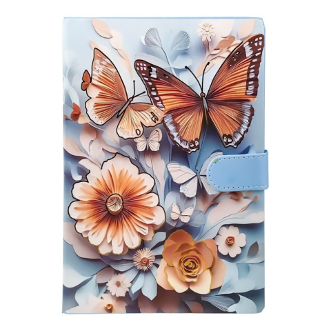 Agende nedatate - Agenda coperta plastic 15x21 cm Fluture