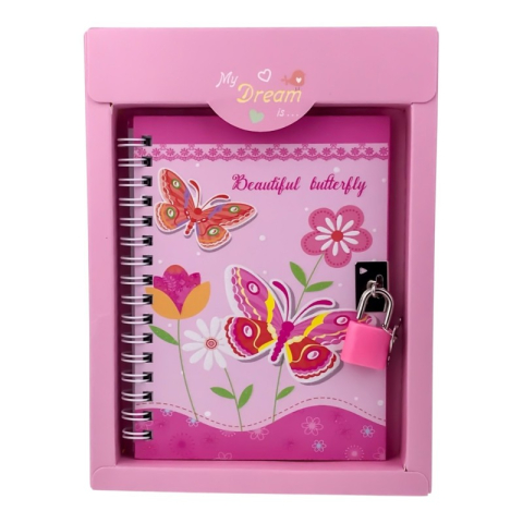 Agenda copii cu lacat 14x20 cm Fluturi [3]
