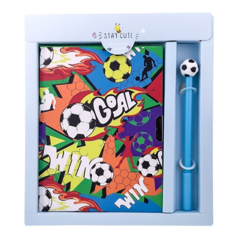 Agende pentru copii - Agenda cu lacat si pix pentru baieti 20x23 cm Fotbal