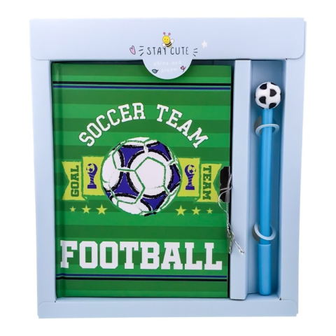 Agenda cu lacat si pix pentru baieti 20x23 cm Fotbal [3]