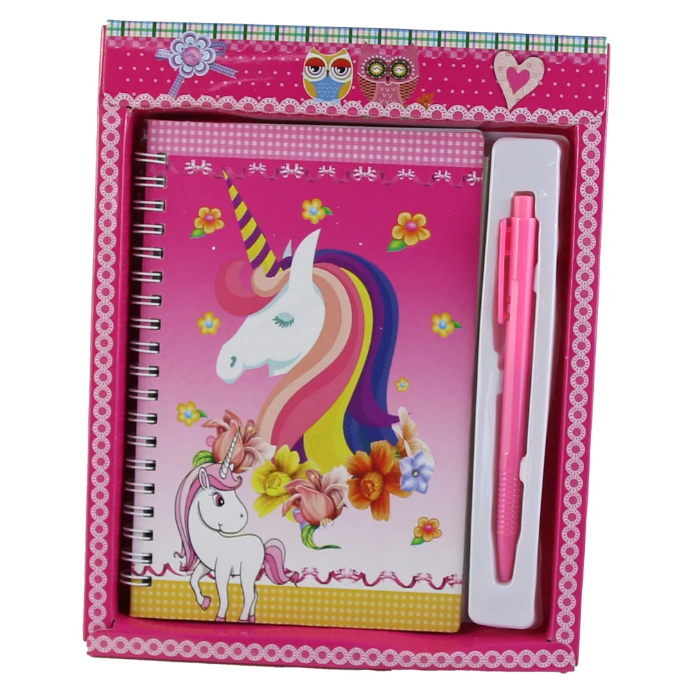 Papetărie și articole din hârtie - Agenda cu pix in cutie decorativa Unicorn 18x22 cm
