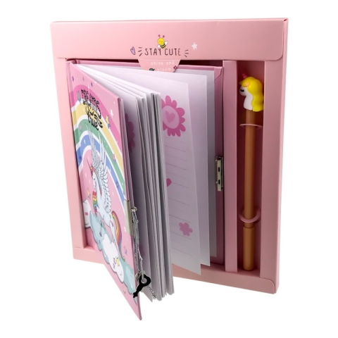 Agenda cu pix pentru copii 20x23 cm Unicorn [1]