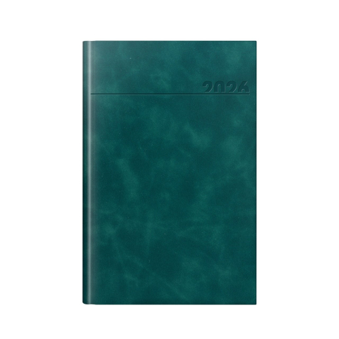 Planificare și agende - Agenda datata 2026 A5 352 pagini piele sintetica Deluxe Chia verde petrol cu margine argintie