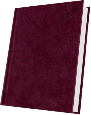 Agende datate - Agenda datata 2027 Herlitz Premium Deluxe Favignana A5 rosu burgundy 352 pagini