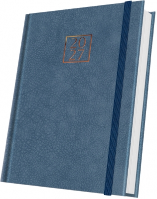 Agende datate - Agenda datata 2027 Herlitz Premium Deluxe Bolgheri A5 albastru denim 352 pagini