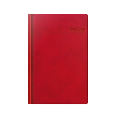 Noutăți Librăria Compas - Agenda datata 2026 A5 352pg Deluxe Chia rosu cu margine aurie Herlitz
