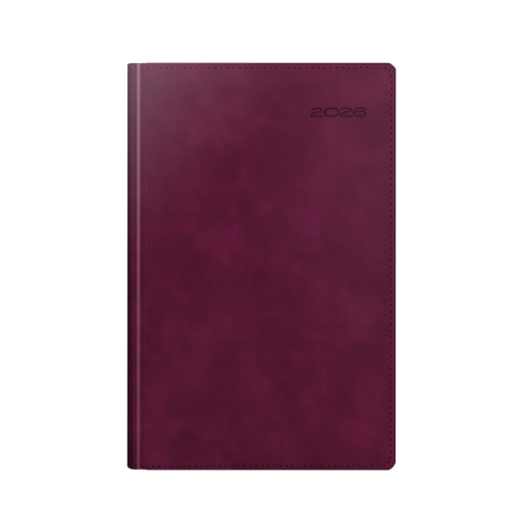 Noutăți Librăria Compas - Agenda datata 2026 A5 352pg Deluxe Chia Suple bordo cu margine argintie Herlitz