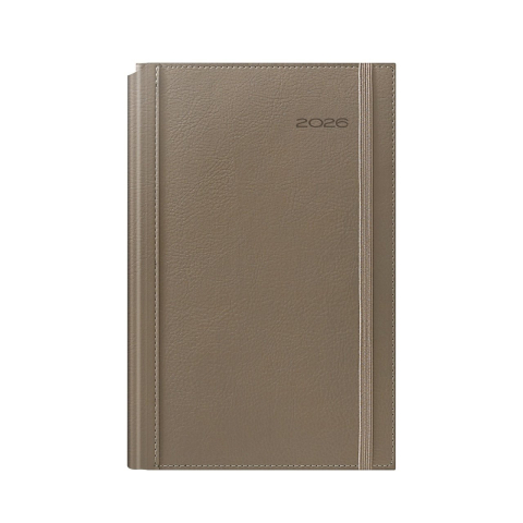 Agenda datata 2026 A5 352 pagini Premium Deluxe Borneo bej cu margine argintie [1]