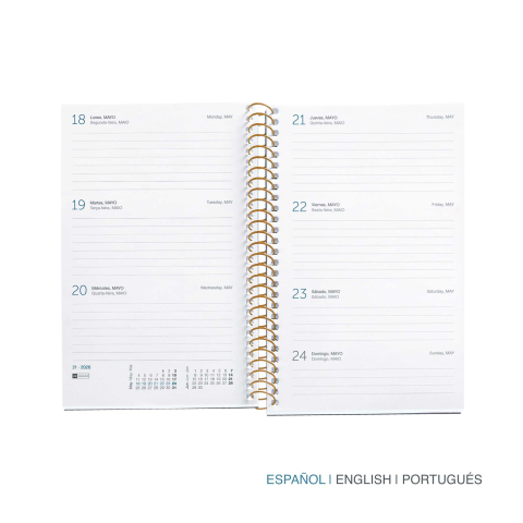 Agenda datata Miquelrius Noir Garden 2026 Active Spiral Agenda saptamanala 12.7 x 18.3 cm [1]