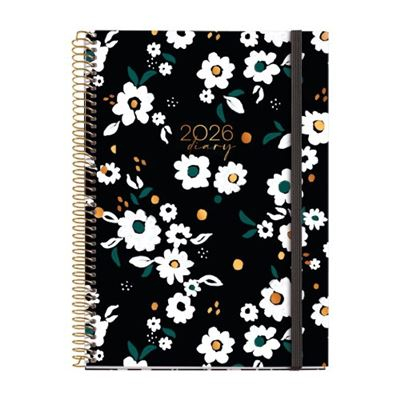 Agende datate - Agenda datata 2026 Miquelrius Noir Garden Active Spiral 15.5 x 21.3 cm