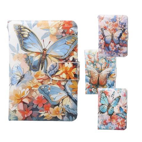 Agende nedatate - Agenda inchidere magnet 9x13 cm fluture modele diferite