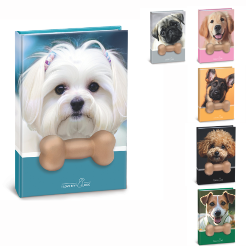 Papetărie și articole din hârtie - Agenda nedatata cu catei Squishy 80 pagini 10 x15 cm modele diferite