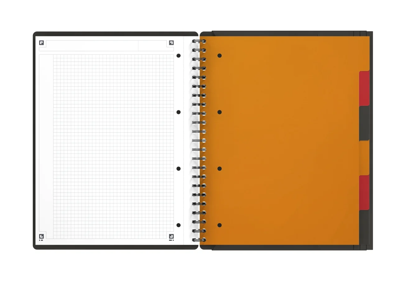 Agenda organizator Oxford International Organiser Book A4+ 80 file hartie Optik 90g/mp spira dubla scribzee matematica gri [3]