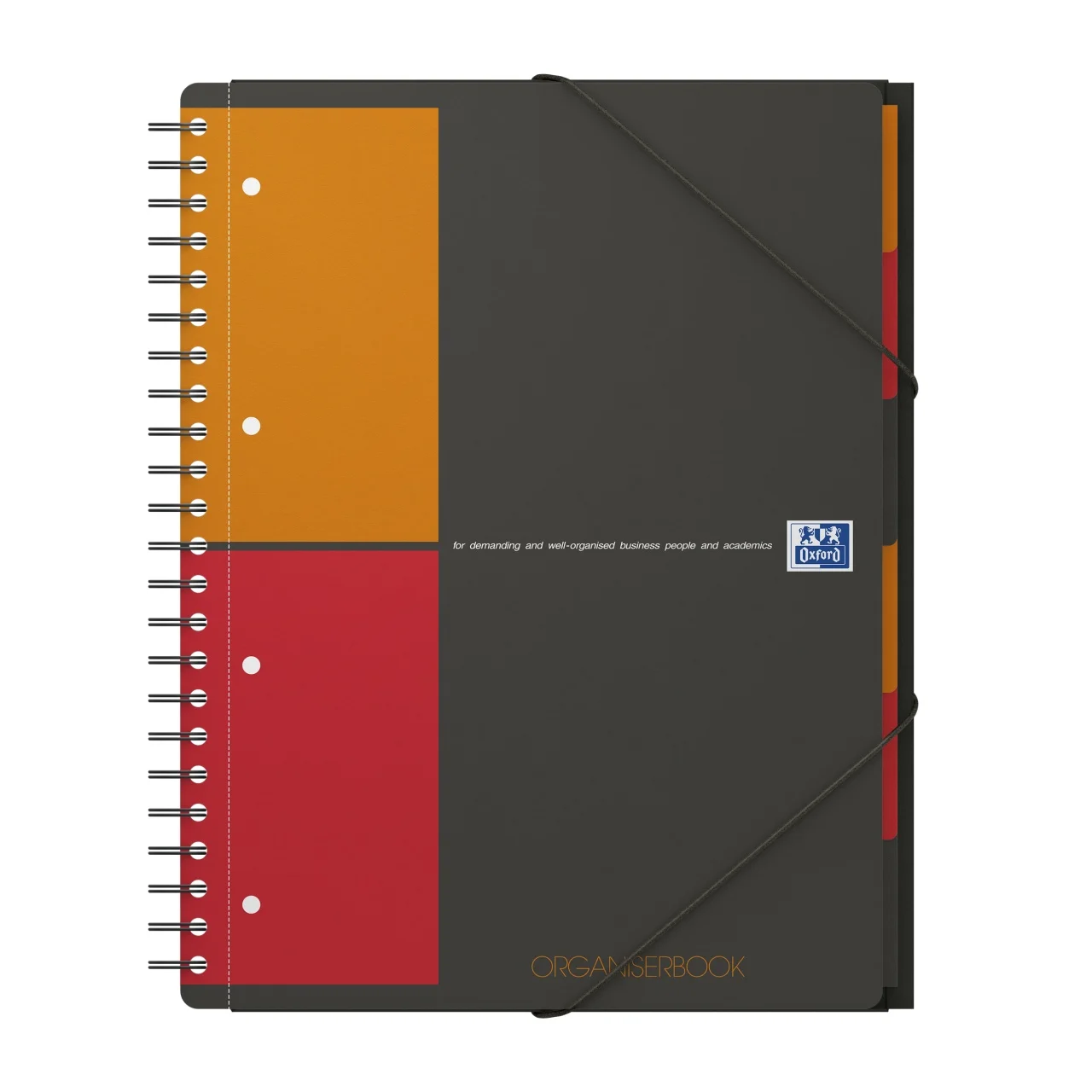 Noutăți Librăria Compas - Agenda organizator Oxford International Organiser Book A4+ 80 file hartie Optik 90g/mp spira dubla scribzee matematica gri