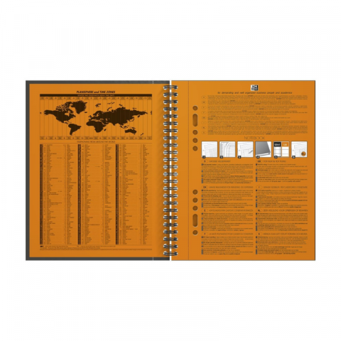 Agenda organizator Oxford International Notebook A5+ 80 file patratele, gri [1]