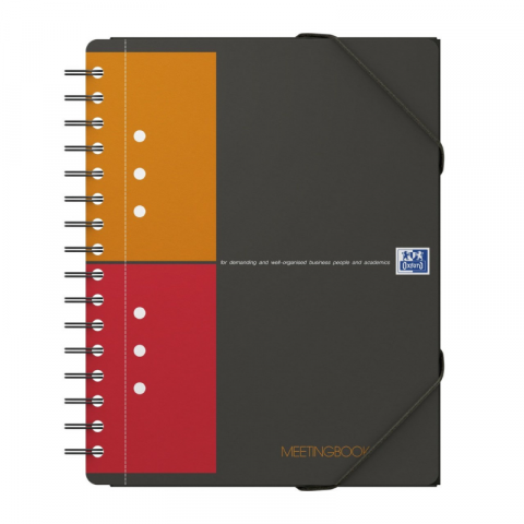 Agenda organizator Oxford International Meeting Book A5+ 80 file patratele, gri [0]
