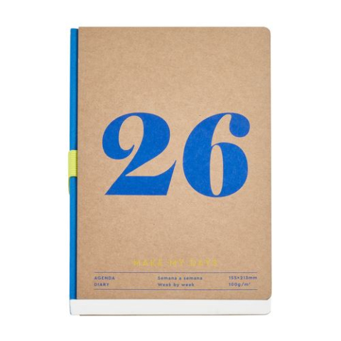 Agende datate - Agenda saptamanala 2026 Miquelrius Plus Kraft Year Basics 15.5 x 21.3 cm