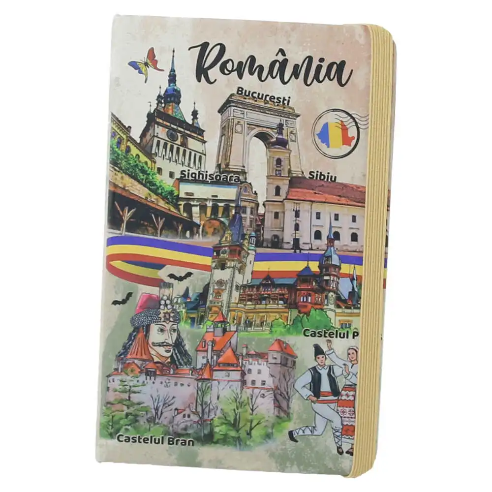 Souvenir România - Agenda Souvenir Romania Castele si Bucuresti 9 x 14 cm