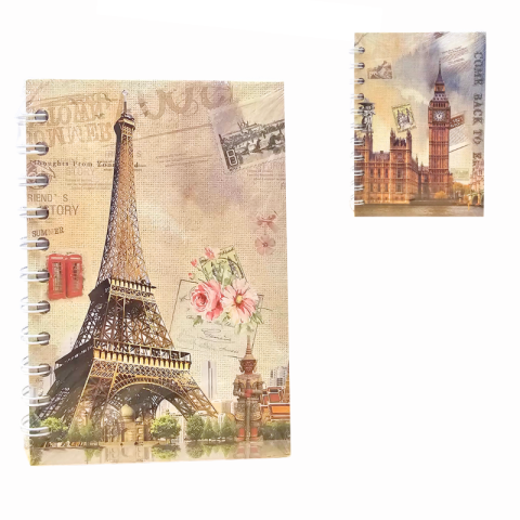 Agende nedatate - Agenda spiralata A6 80 file vintage modele diferite