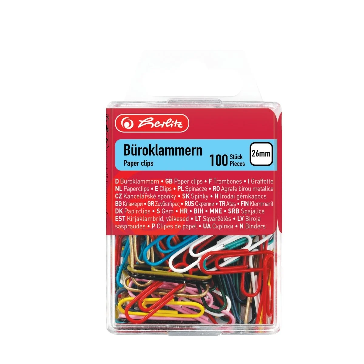 Capse și agrafe - Agrafe birou color 26 mm 100/set Herlitz