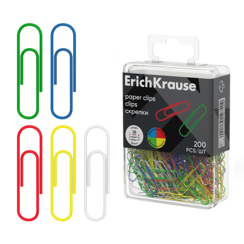 Noutăți Librăria Compas - Agrafe hartie ErichKrause 28mm multicolor