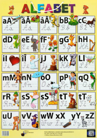 Materiale educaționale - Alfabet - Plansa 68 x 48 cm