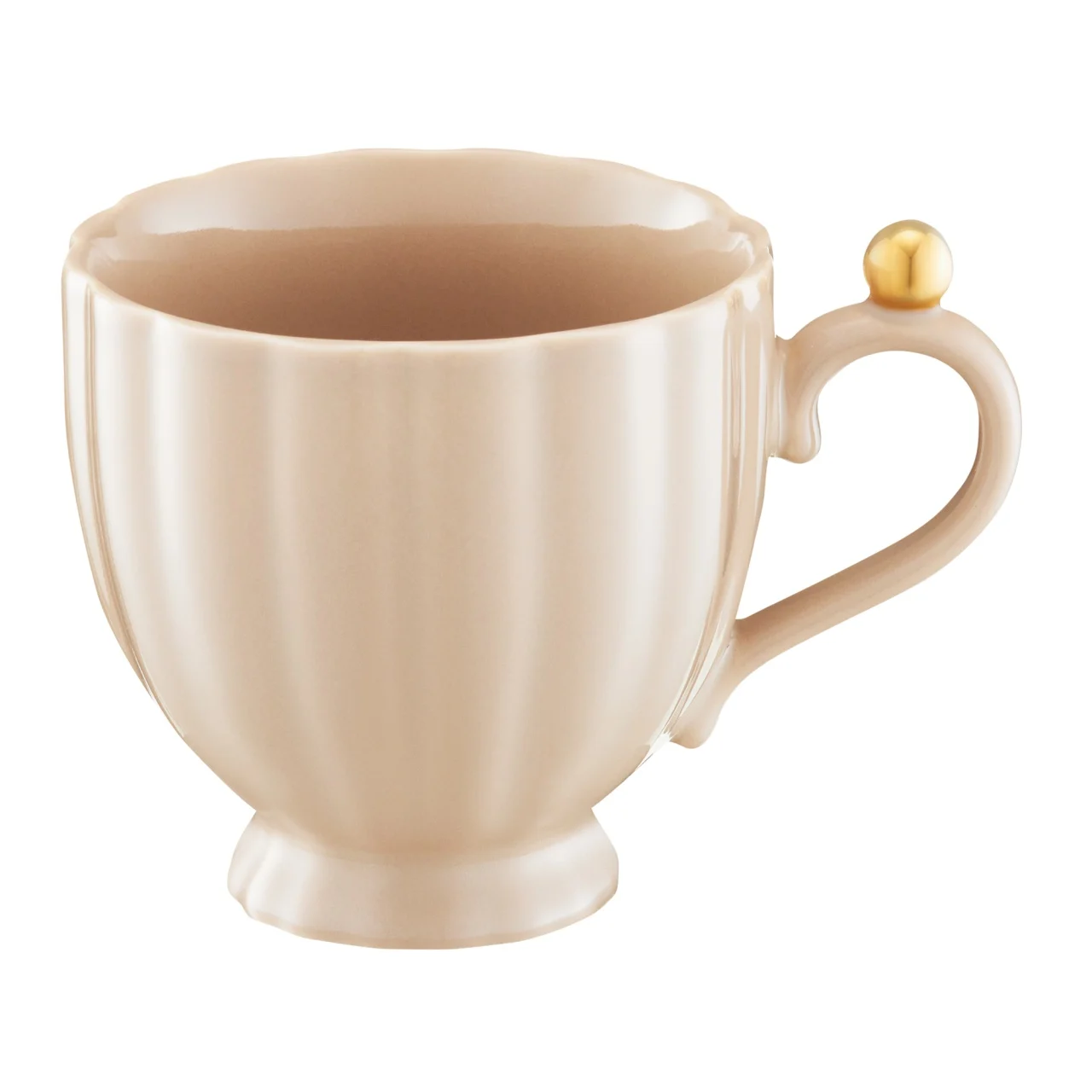Casă și decorațiuni - Ceasca portelan 250 ml bej Curly Gold Ambition