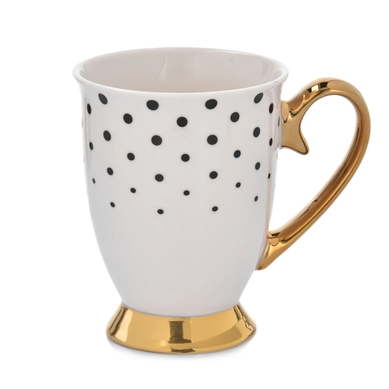 Casă și decorațiuni - Cana cu talpa portelan 300 ml buline Diana Gold Ambition