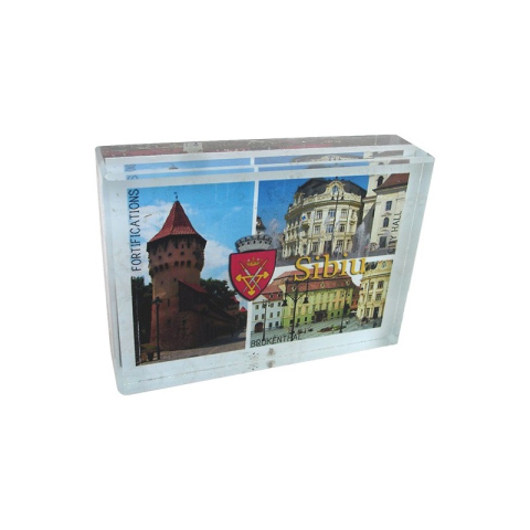 Souvenir România - Aplica sticla 8x6x2 cm Sibiu