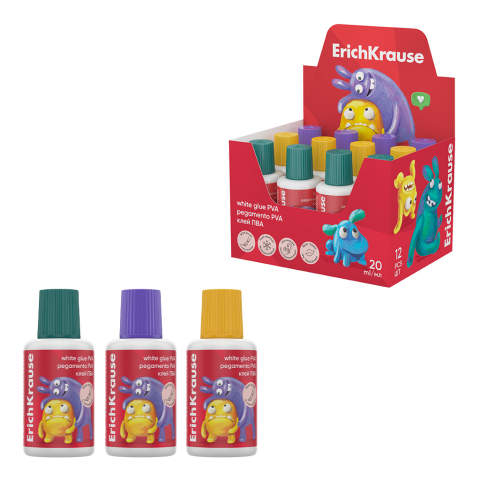 Noutăți Librăria Compas - Aracet alb ErichKrause Jolly Friends cu pensula 20 ml