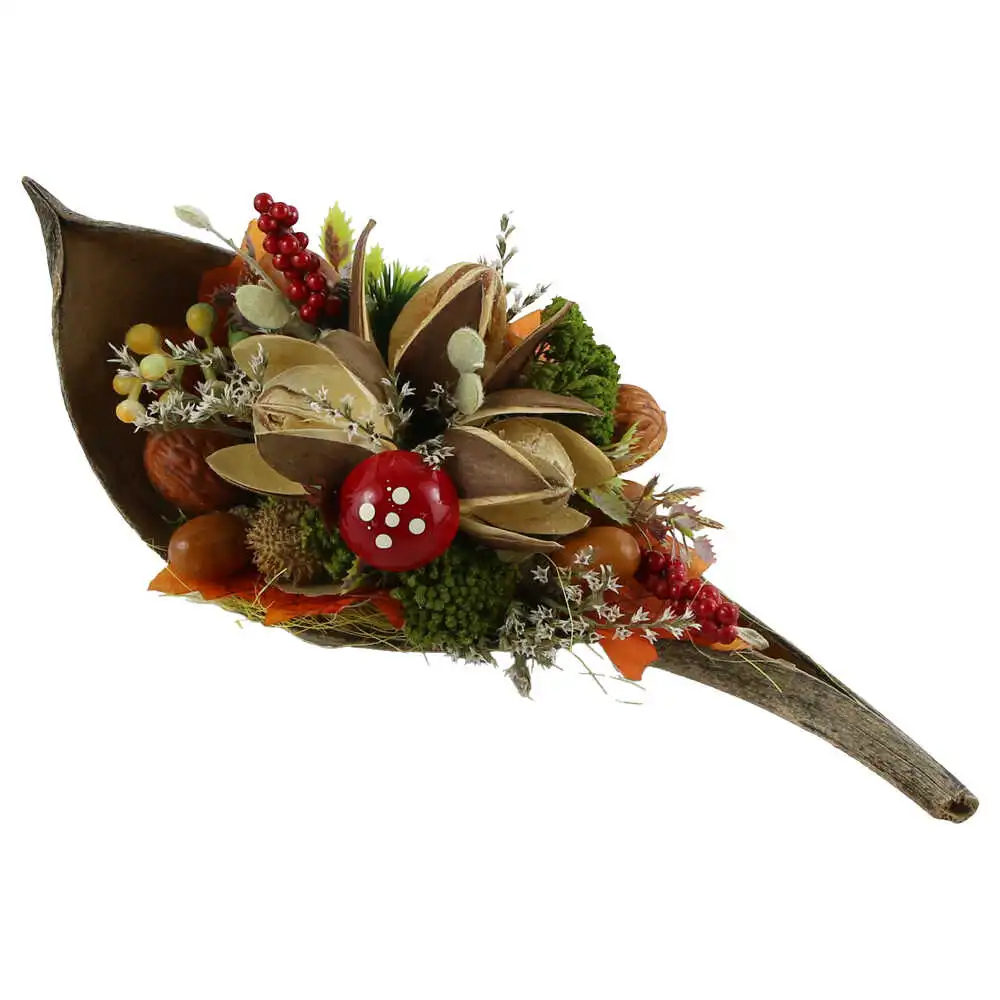 Aranjamente florale - Aranjament cu plante uscate si ciupercuta 27 cm