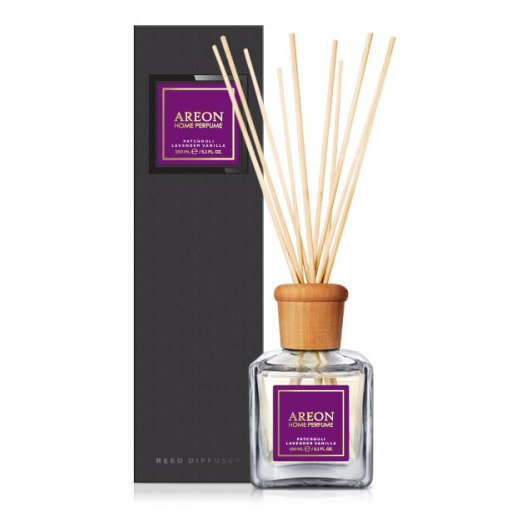 Odorizante și uleiuri esentiale - Areon Home Perfume, 150 ml, Patchouli Lavender Vanilla, Black Line