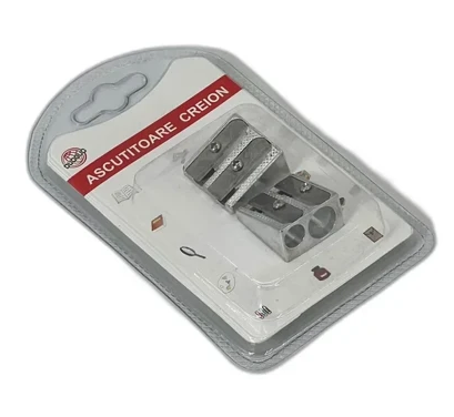 Rechizite școlare - Set 2 ascutitori metalice argintiu
