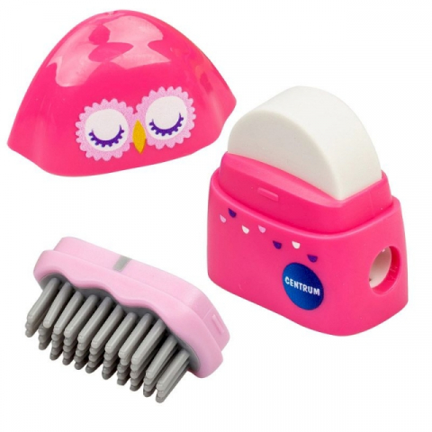 Rechizite școlare - Ascutitoare dubla cu container, radiera si burete modele amuzante Centrum