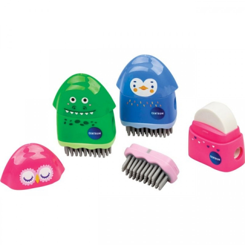 Ascutitoare dubla cu container, radiera si burete modele amuzante Centrum [1]