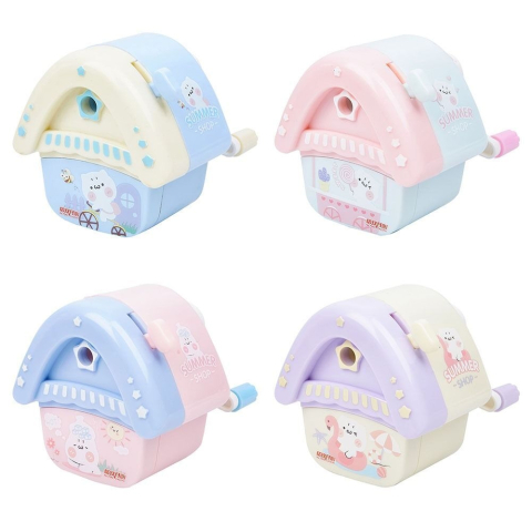 Ascutițori - Ascutitoare cu manivela model casuta 10x10x8 cm diverse culori