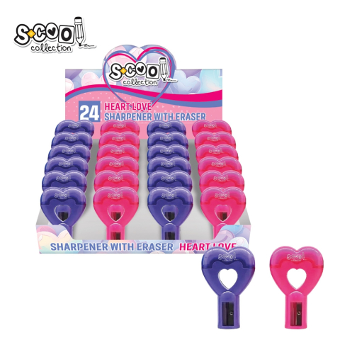 Instrumente de scris - Ascutitoare cu radiera Inimioara 8x5.2x 2.4cm S Cool