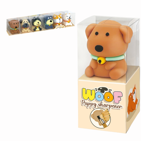 Rechizite școlare - Ascutitoare de creion cu o gaura Puppy Woof modele diferite