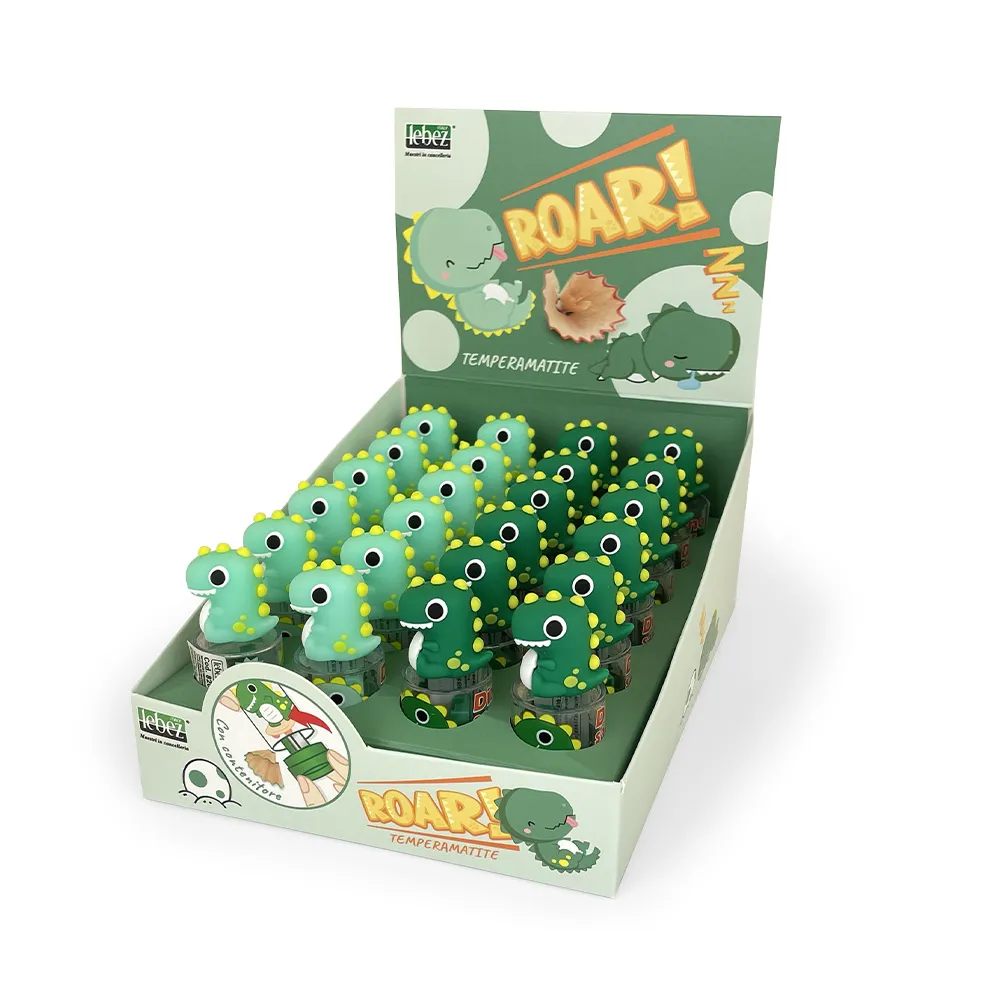 Ascutițori - Ascutitoare simpla cu container verde model dinozaur