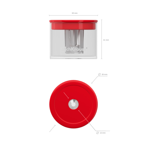 Ascutitoare din plastic ErichKrause S-Keg Neon cu recipient culori diferite 39 x 31 x 39 mm [3]
