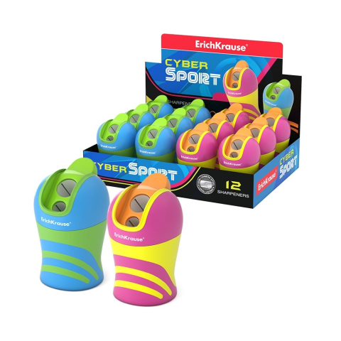 Ascutițori - Ascutitoare dubla Cyber Sport cu container si grip Erich Krause